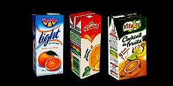 Jus de fruits en boites